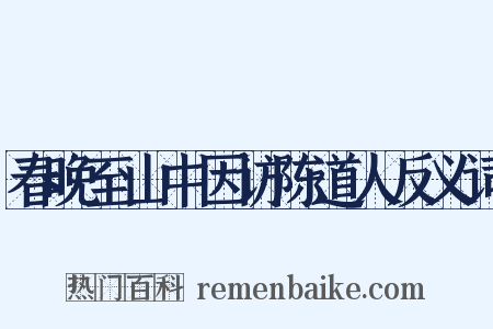 春晚至山中因访陈道人反义词是什么意思的图片